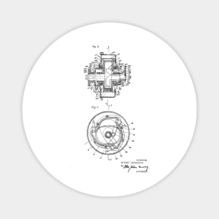 Rotary Internal Combustion Engine Vintage Patent Hand Drawing Magnet